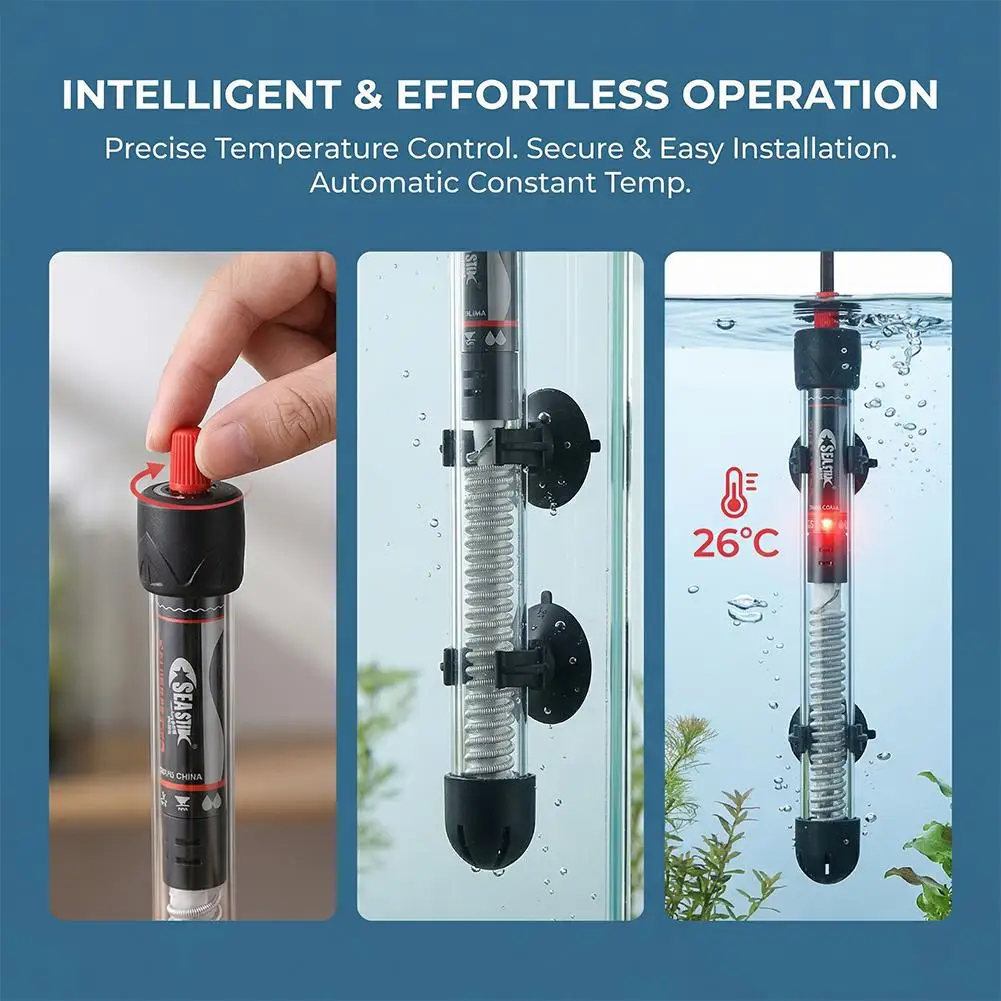 Fish Tank Heater - Einstellbarer Aquariumheizer 25W-300W Automatische Konstanttemperatur Fischbecken-Heizstab
