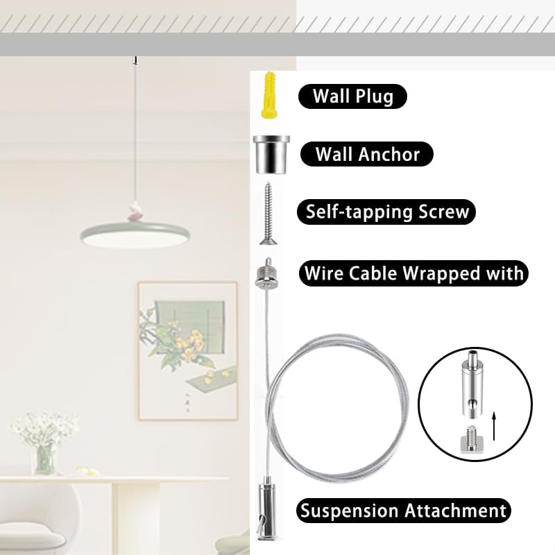Aquarium Light - Sechseckiges Hängesystem-Set für Leuchten, Drahtkabel-Set zum