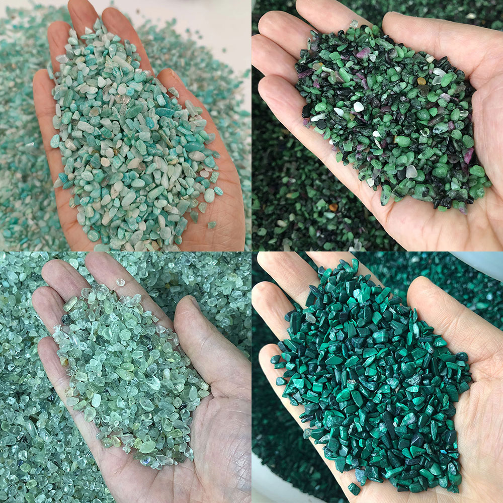 Fish Tank Gravel - Naturstein Kristalle Mini Peridot Amazonit Malachit