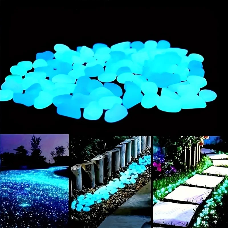 Aquarium Light - Leuchtende Kieselsteine Nachtlicht-Steine Aquarium-Landschaftsgestaltung 100 Stück