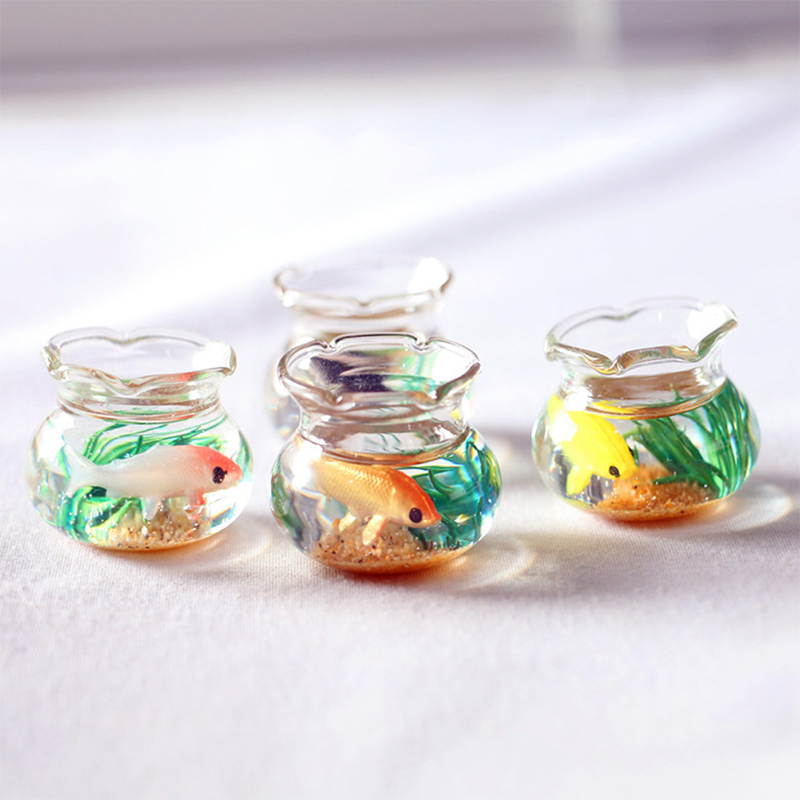 Fish Aquarium Home - Wohnaccessoire Puppenhaus Dekorative Spielzeuge Puppen-Aquarium Puppenhaus